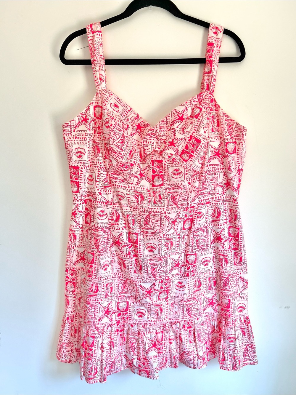 Lilly Pulitzer Rocko Romper Seaside Harbor Mizner Red Size 16 EUC